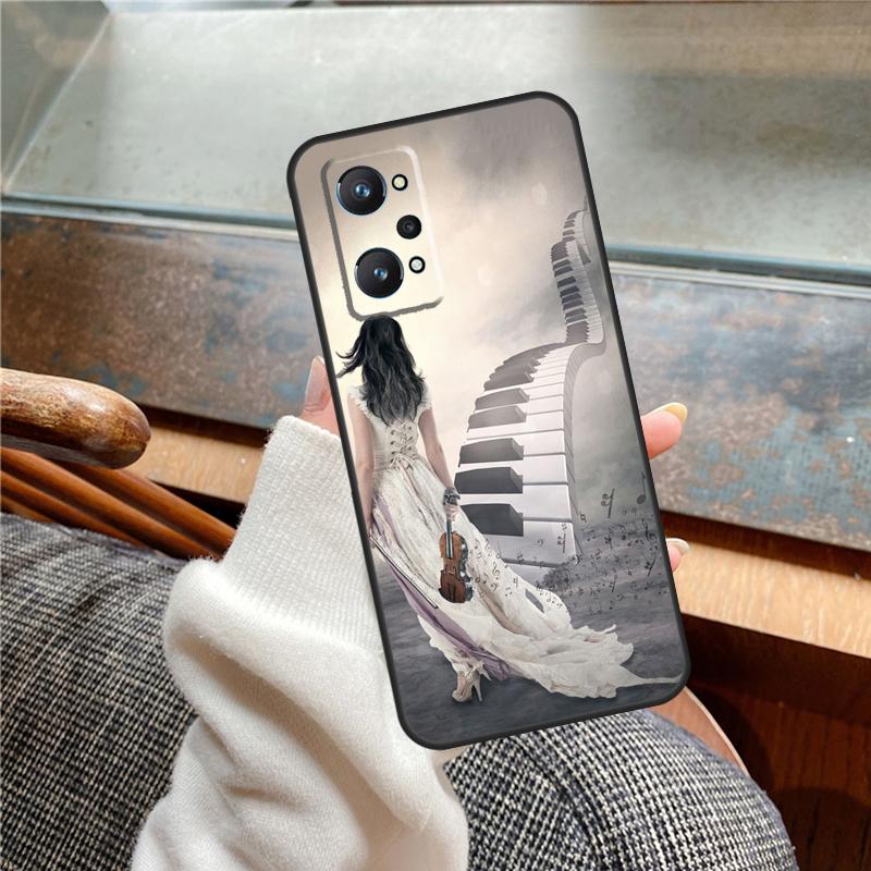 Violin Piano Case For Realme 15 Pro GT7 GT6 11 12 13 14 Pro Plus C55 C51 C53 C35 C33 C61 C65 C67 C71 C75