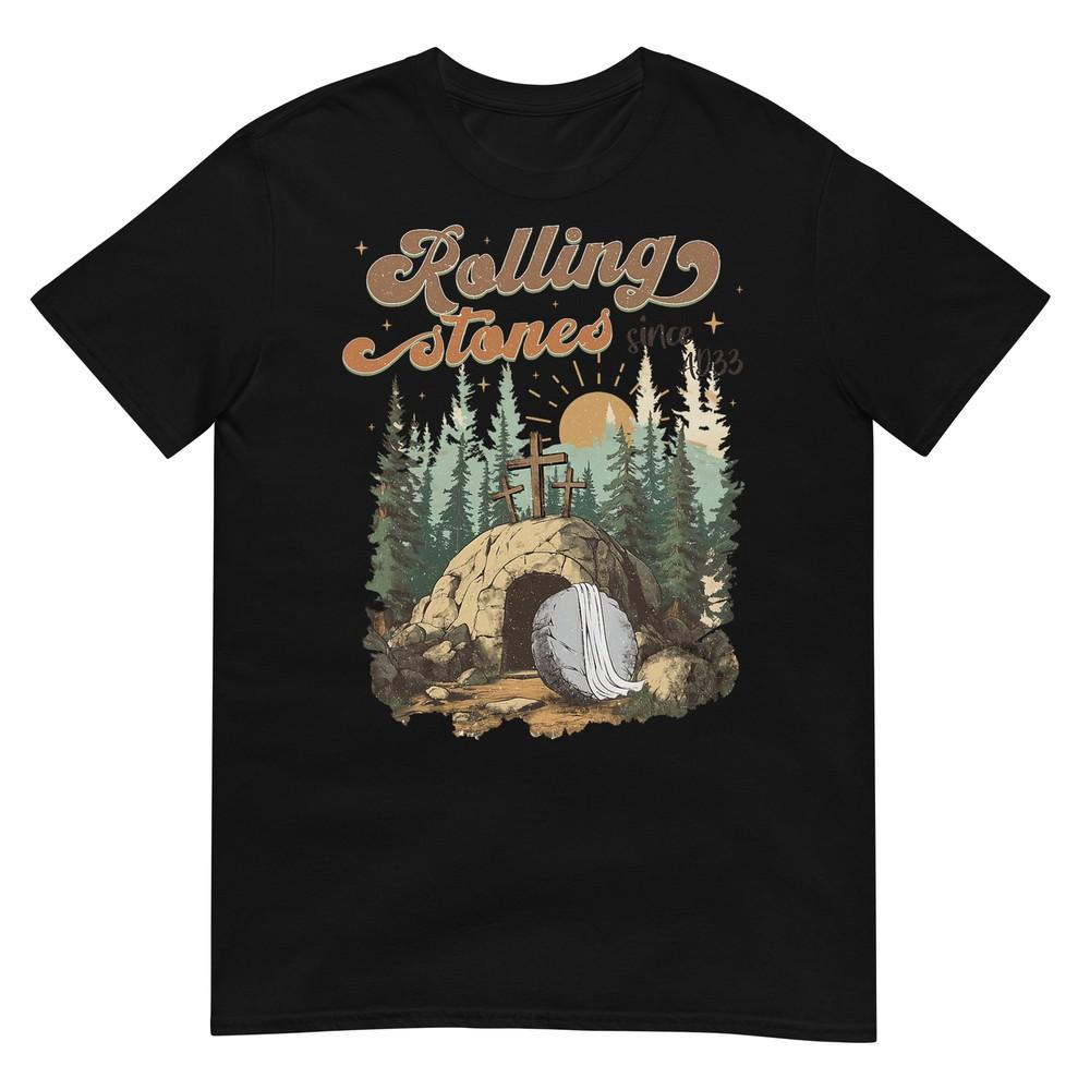 

The Stone Was Rolled Away He Is Alive Retro Christian Easter T-Shirt M