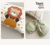 Children's Washable All-Cotton Double-Layer Gauze Long Throw Pillow with Appliqué