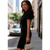 2026 New Elegant Tie Neck Sheath Dress for Women, Short Sleeve Formal Office Pencil Dress, Slim Fit Business Workwear