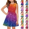 Girls' Summer Princess Dress - A-Line Vest Splice Dress