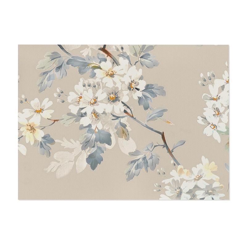 Flower Linen Placemat Bowl Plate Non-slip Insulating Protection Mat Home Desktop Protector for Party Kitchen Decor Gift