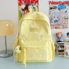 Japanese Ins High School Student Schoolbag Female, Junior High School Student College Backpack Solid Color College Student Simple Versatile Backpack