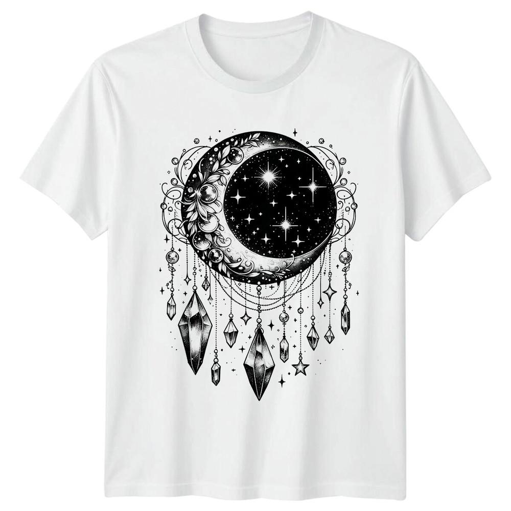 Crescent Moon Celestial Crystal Dangle Magic TShirt S