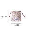 Hochwertig aussehend Mini Kirsch karierte Kordelzug Kosmetiktasche, Baumwoll gesteppte Kordelzug Geschenktasche für Damen und Mädchen