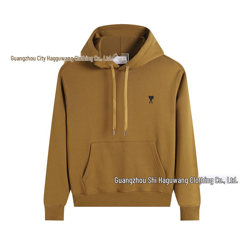 Little Heart Embroidery Unisex Hooded Zipper Sweatshirt – Autumn/Winter Style Extra Large