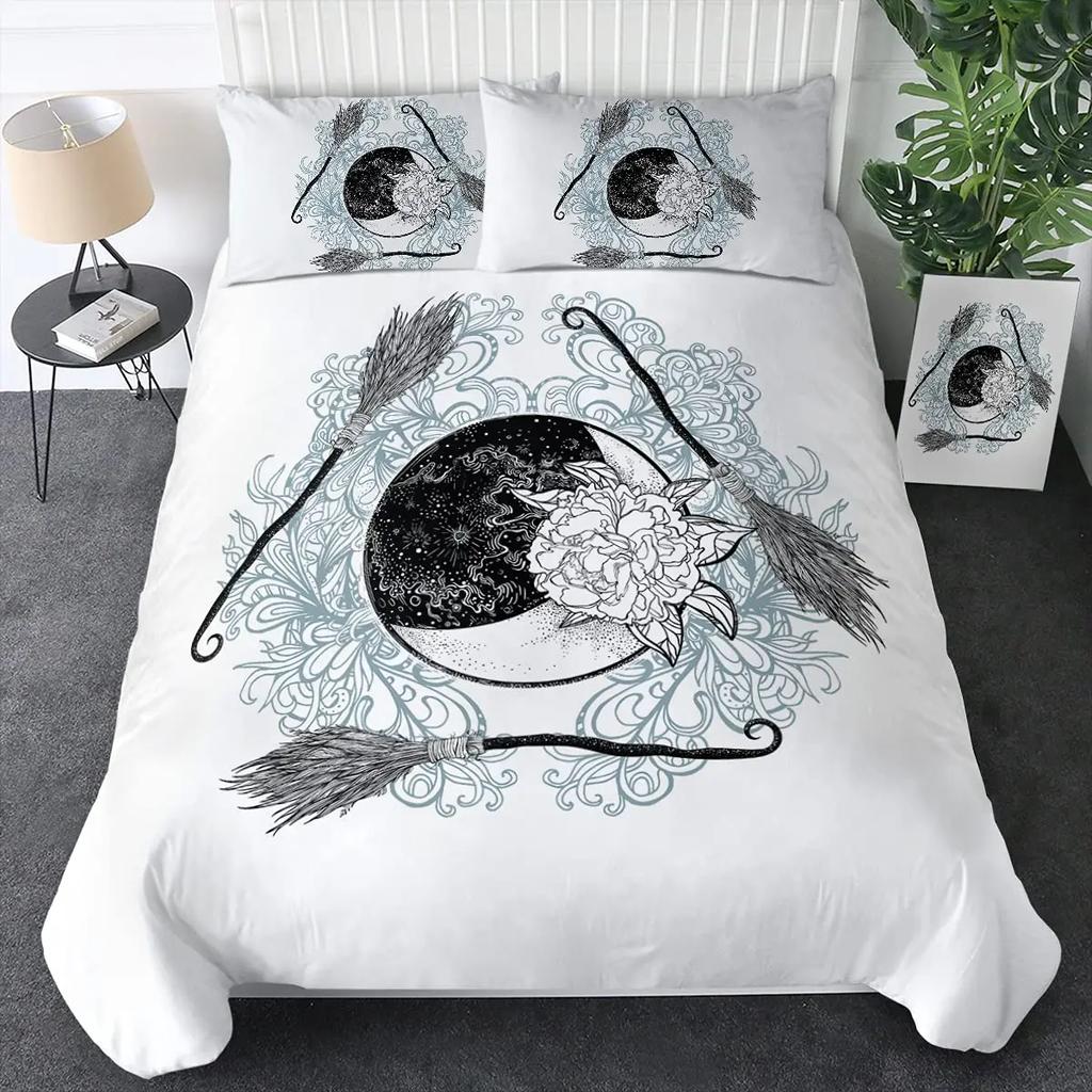 Neon Mandala Duvet Cover Set Full Queen Boho Hippie Bedding Set Ancient Mayan Calendar 3D Print Abstract Comforter Cover 2/3Pcs