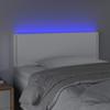 vidaXL LED Kopfteil Weiß 100x5x78/88 cm Kunstleder