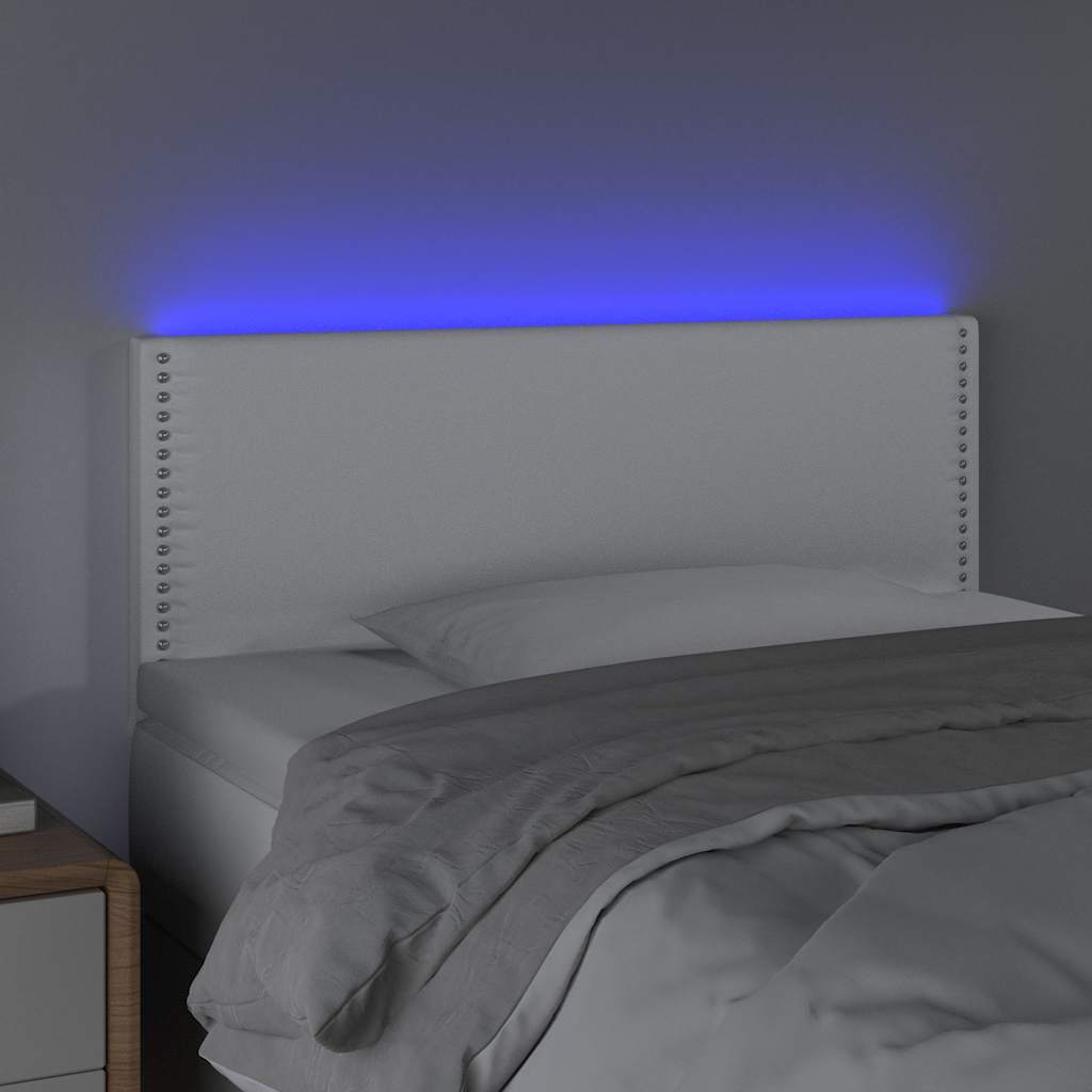 vidaXL LED Kopfteil Weiß 100x5x78/88 cm Kunstleder