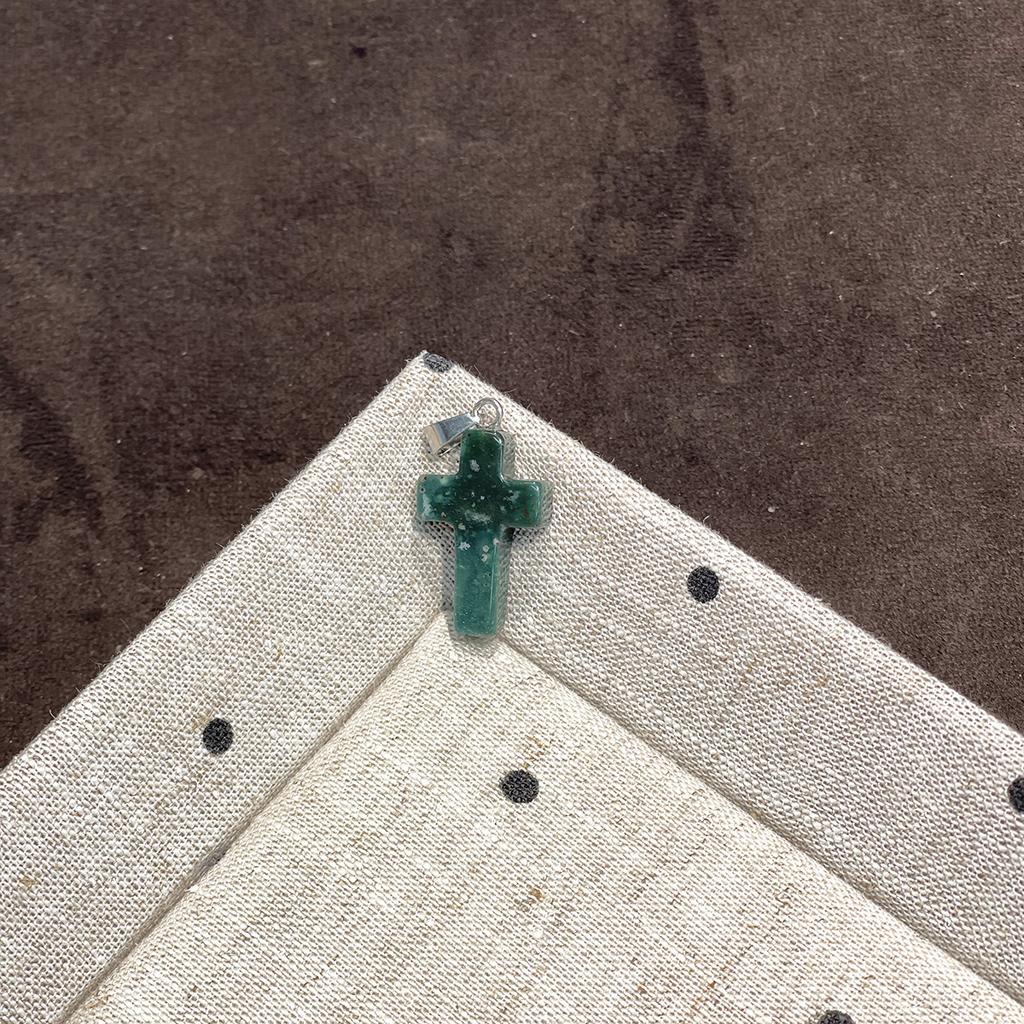 1Pc Natural Gemstone Cross Shape Pendant Charms 13×23mm With Metal Bail, For DIY Handmade Accessories