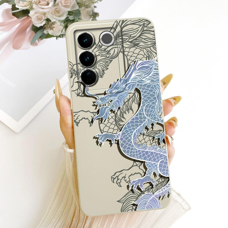 For Vivo V27 Pro Case V2230 Cool Owl Dragon Painted Cover Shockproof Soft TPU Phone Case For Vivo V27e V 27 e VivoV27 Pro Fundas