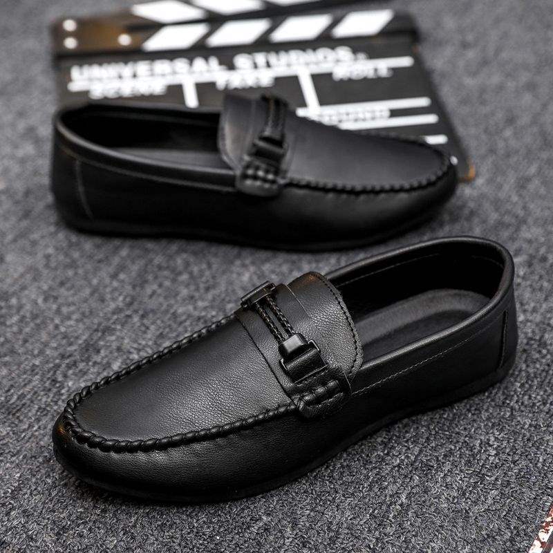 Dress Trend Autumn Lightweight Men's Loafers Doudou Shoes Simple Korean Version Non-slip Men's Shoes Small Leather Shoes Thick-soled Breathable