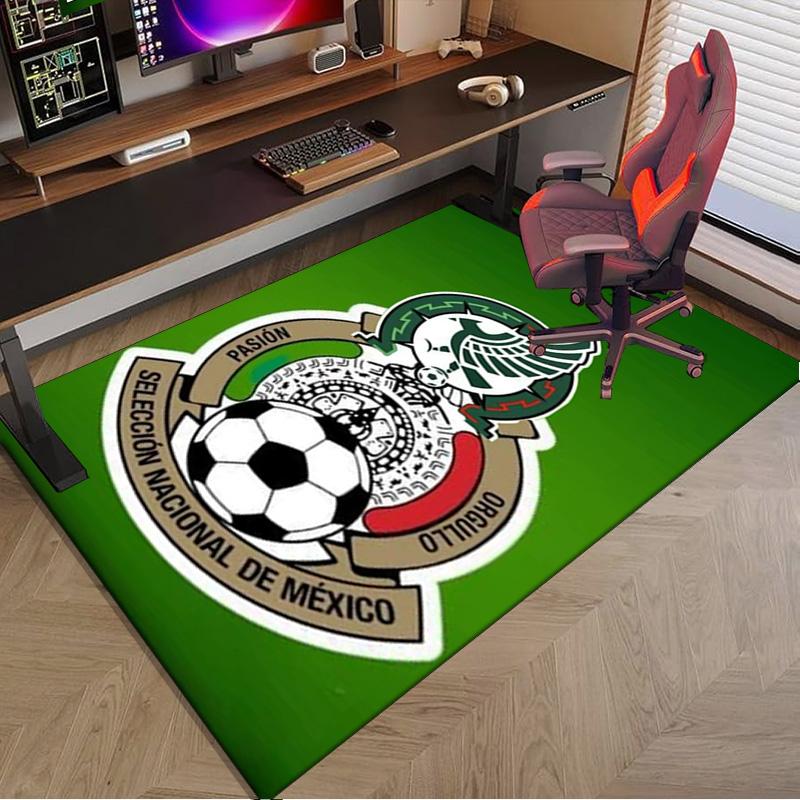 Mexico Football Crest Area Rug for Office, Chair Rug, Decorative Carpet Livingroom Mat, Large Size Fan gifts Christmas gifts