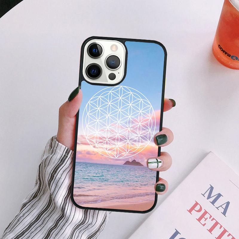 Flower Of Life In Lotus Pastel Golds Phone Case For iPhone 17 Air 16 15 14 13 12 11 Pro Max Plus Max Cover coque