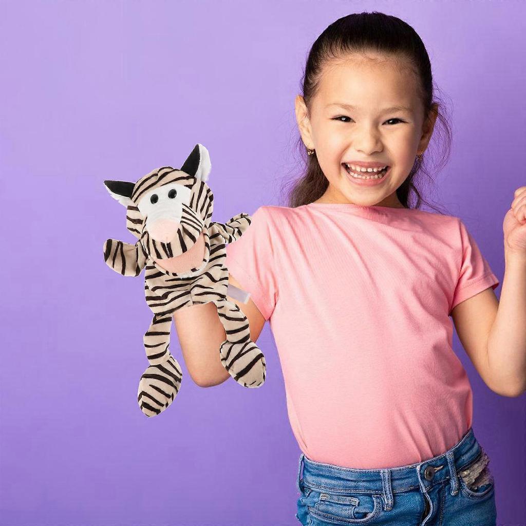 Kuscheliger Leoparden-Plüsch-Handpuppe zum Geschichtenerzählen mit beweglichem Mund