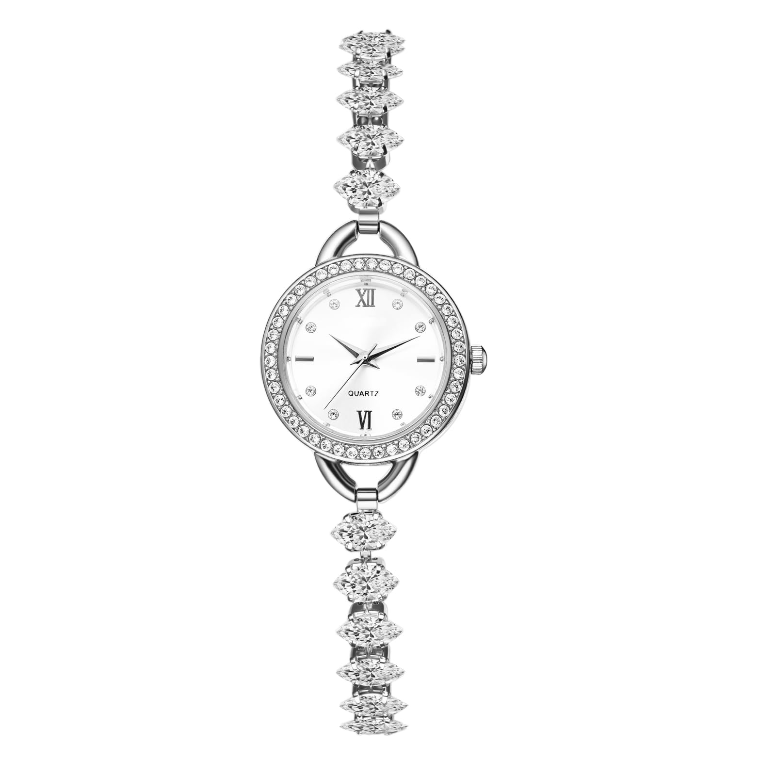 Милый и блестящий браслет Алмазный Аналоговые Стильные Кварцевые Модные Часы для Женщин Идеальный Подарок на День Дисплей Женских Часов, Водонепроницаемые, Часы, - белый
