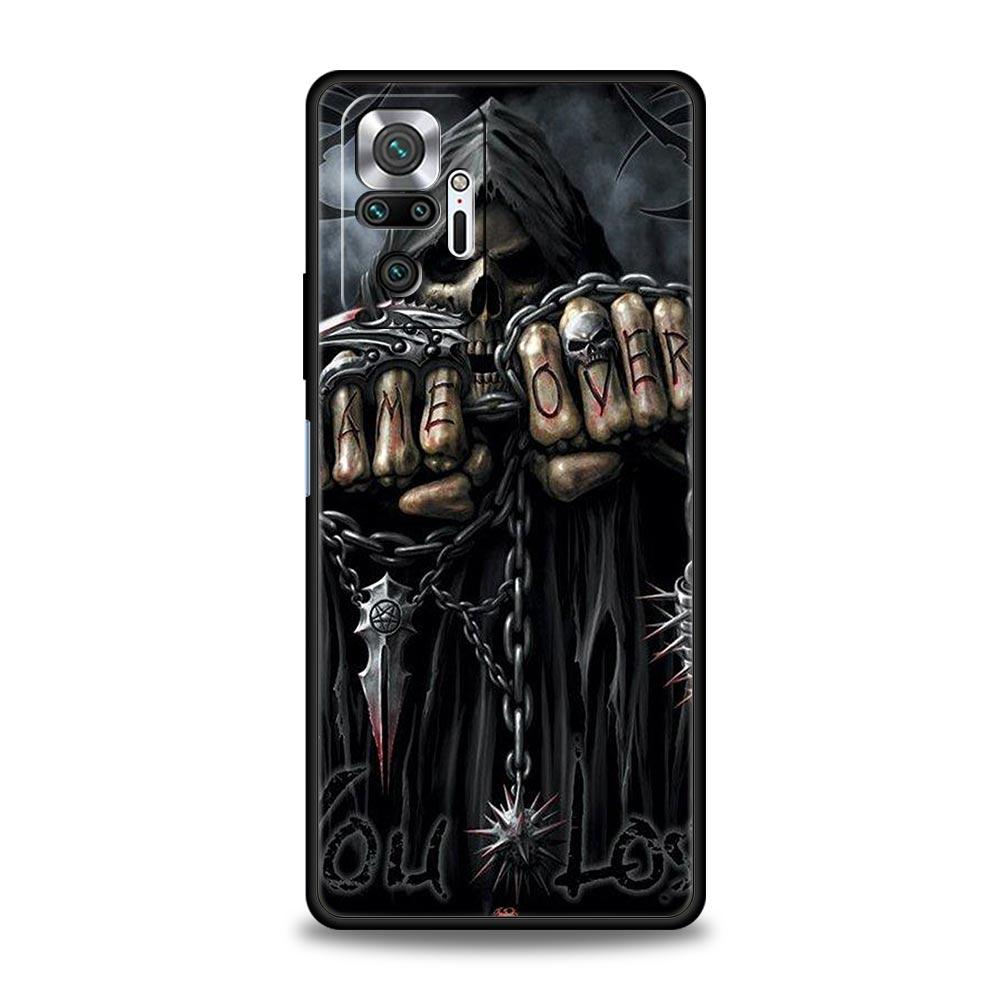 Skull Skeleton Grim Reaper Fashion Phone Case For Xiaomi Redmi Note 13 12 5G 11 10 Pro Plus 4G 9S 9 8 7 9T 13C 10C 9C 9A Cover