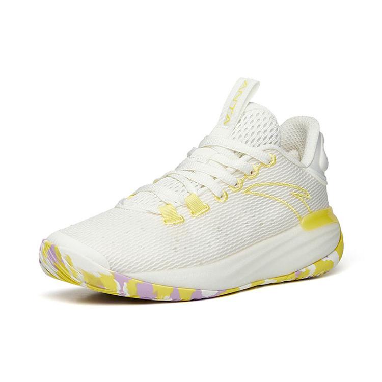 Anta Light Bubble 2 Cushioning Slip Resistant Abrasion Resistant Low Top Performance Basketball Shoes Men's Ivory White 112221616-3