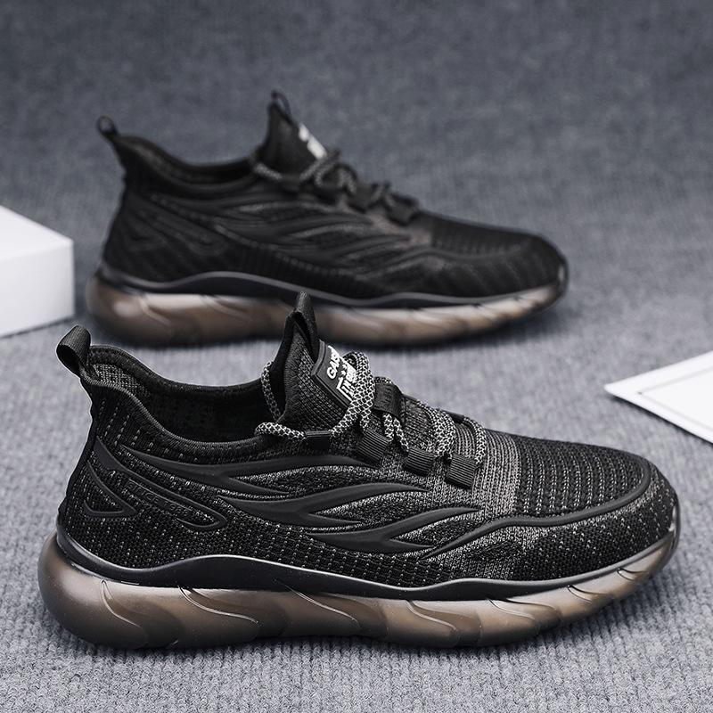 

Mesh shoes men s 2025 new summer breathable mesh fly-woven thin lightweight soft-soled running men s sports and leisure shoes 44 чёрный