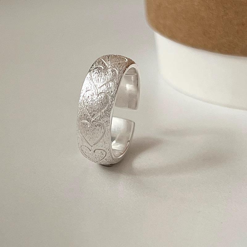 Trendy Matte Open Heart Ring: Adjustable, Stackable Women s Band Adjustable jz7917