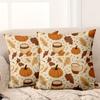 1 Pieces -2D flat printing Pumpkin Leaf Coffee Pattern Throw Pillows Polyester pillowcase sofa decorative cushion cover