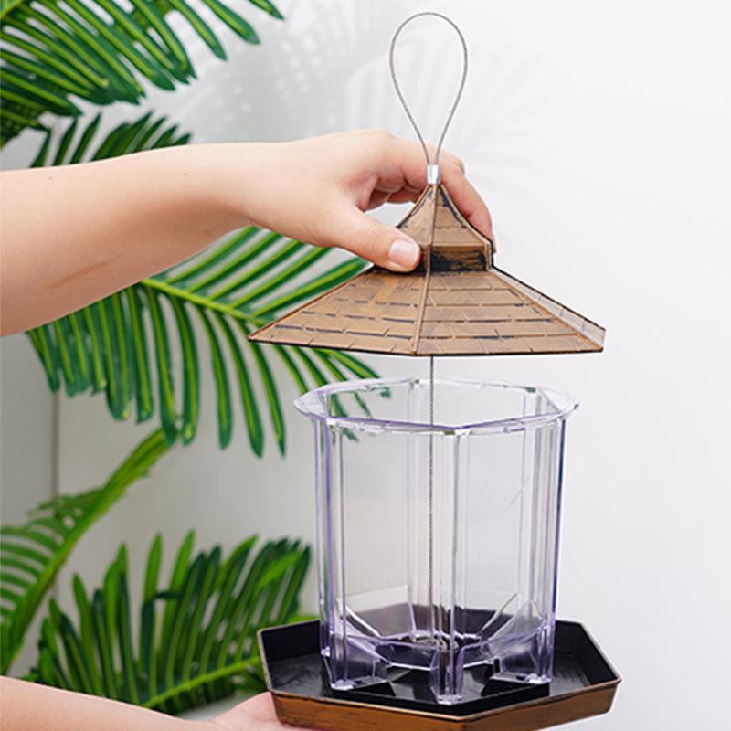 Wodoodporna altana wisząca karmnik dla dzikich ptaków pojemnik na zewnątrz z wiszącą liną karmienie typ domu karmnik dla ptaków Aves Decor