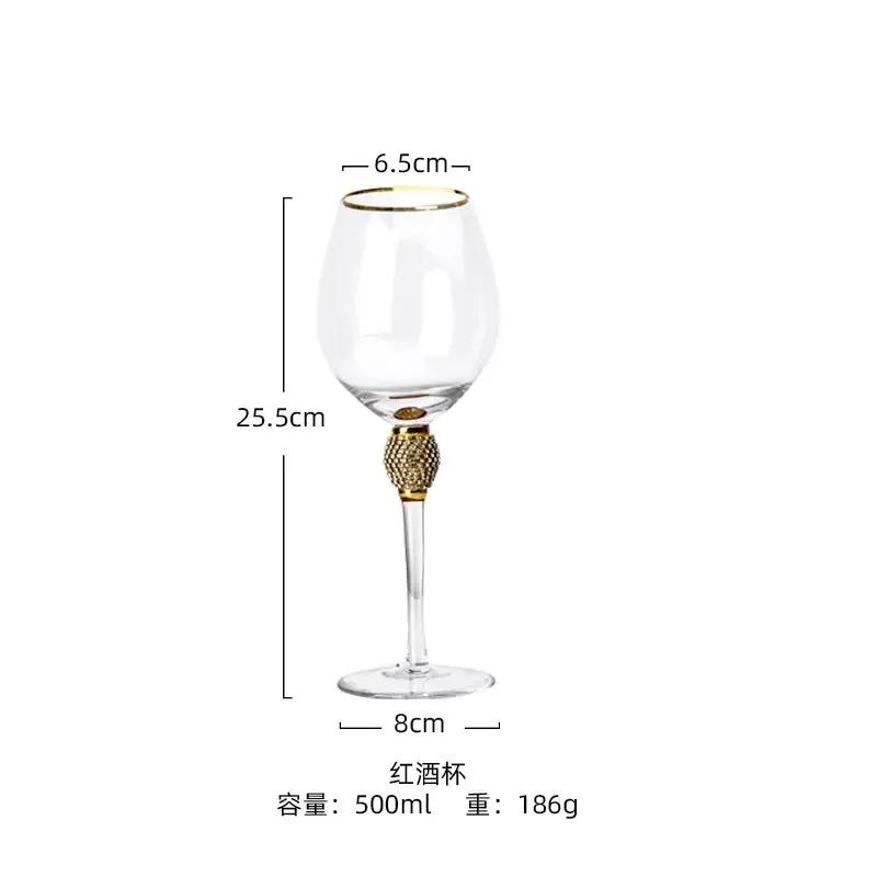 

Phnom Penh red wine glass champagne glass creative retro diamond-encrusted wine glass cocktail goblet wine set 301-400ml