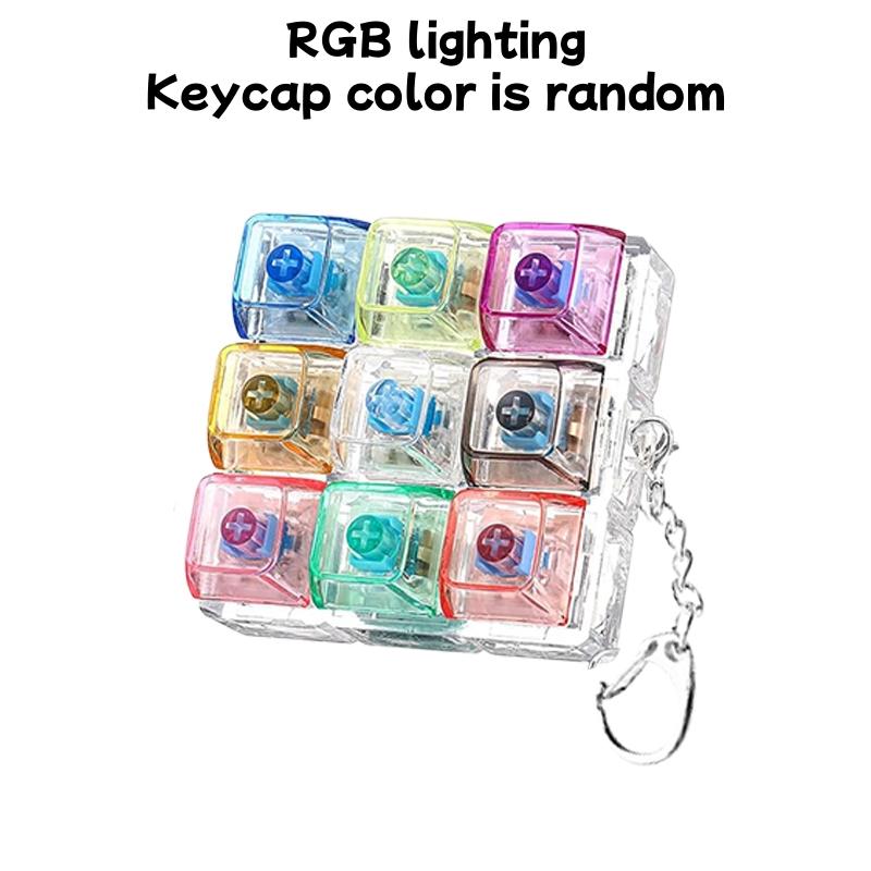 Rgb Light Fingertip Keyboard Keychain Fidget Toy, Clicker Mechanical Keyboard Fidget Keychain, Anxiety Stress Relief Gift