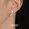 18K Gold Plated Teardrop Pink Zircon Stud Earrings - Elegant & Luxurious Women's Jewelry