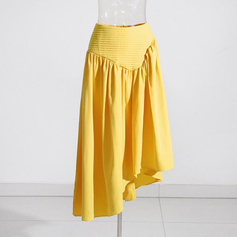 2025 Spring Socialite Suit: Pleated Hollow Top & Irregular Skirt