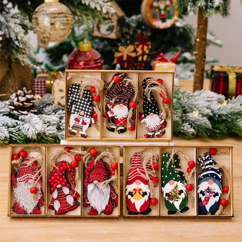 3-piece Christmas dwarf pendant, a cute Santa Claus decoration, is suitable for holiday parties. The holiday dwarf doll is suita