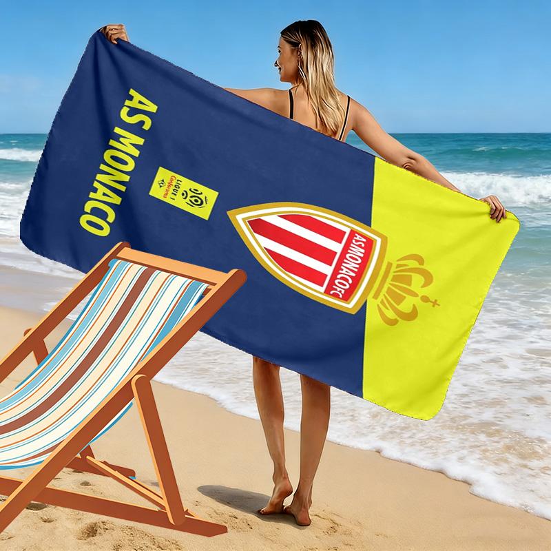 AS Monaco Aufdruck Strandtuch, Großes Weiches Schnelltrocknendes Handtuch für Strand Camping Schwimmen