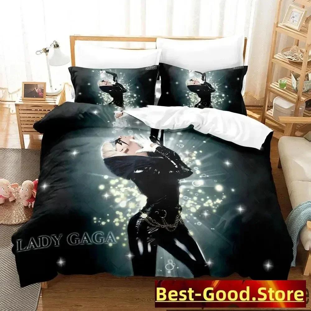 3D Lady Gaga Beding Set Printed Bed Linen Set With Pilowcase Bed Soft Duvet Cover Soft Single Double Quen Super King-Sized Dimensionsd Dimensions Boys
