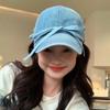 Cowboy Baseball Cap with Bow, Adjustable, Niche Korean Original Design Duckbill Cap, Making the Face Look Smaller