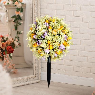 Artificial Flowers Ball Bush Bouquet Backyard Outdoor Yard Indoor Valentine's Day Decor Faux