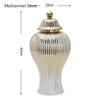 Ceramic Plated Gold Striped Vase Universal Storage Jar Desktop Ornament General Jar Hotel Home Dried Flower Vase Ginger Jar Gift