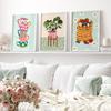 Tropische Pflanzen Daisy Vase Pizza Kaffeetasse Essen Abstrakte Poster Drucke Wand Kunst Leinwand Bilder Boho Küche Wohnzimmer Dekor Kein Rahmen