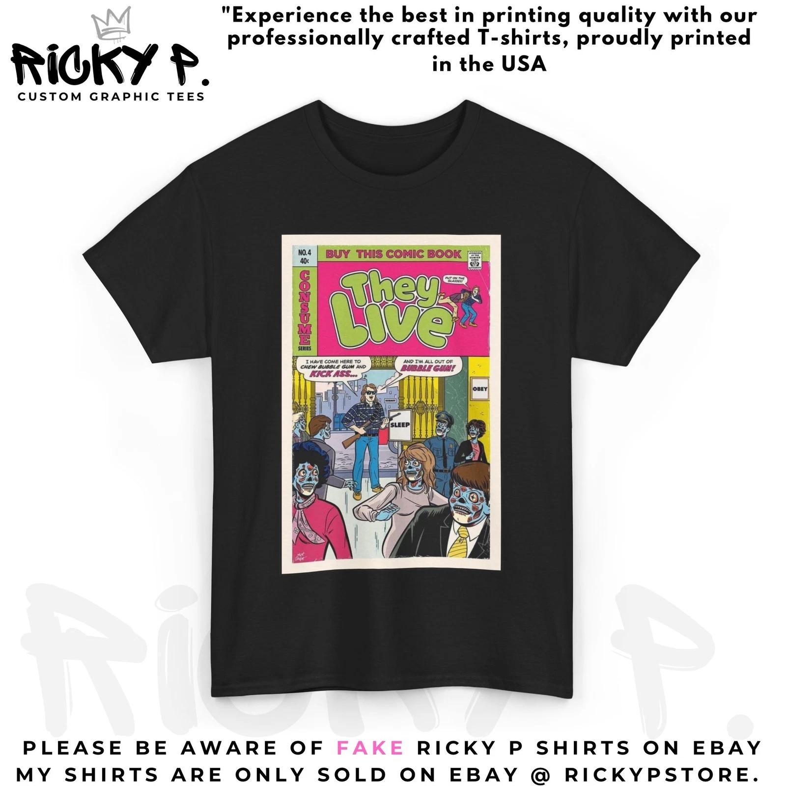 They Live Comic 100% Cotton T-shirt Mens Tees Top Unisex Heavy Cotton Tee S