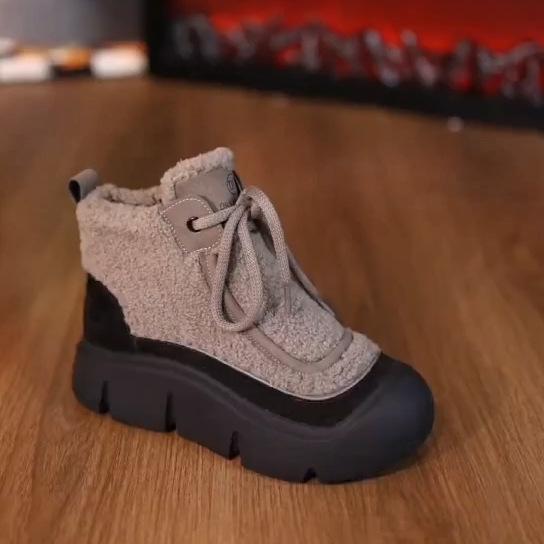 Popular Martin Boots Women's 2024 Winter New Thick-soled Snow Boots Velvet Warm Low-top Shoes Comfortable Mother Cotton Shoes Women