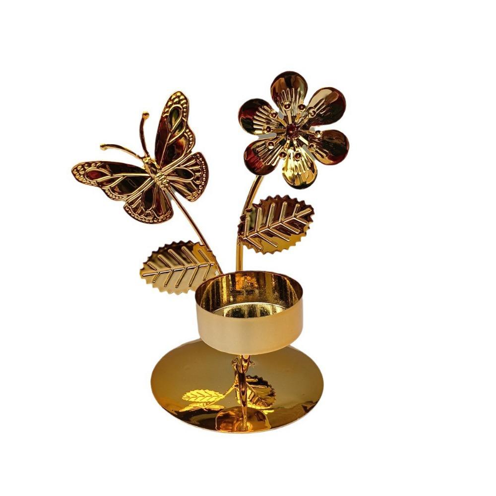 Exquisite Nordic Candle Holder Light Luxury Metal Candlestick Ginkgo Candle Holder  Living Room