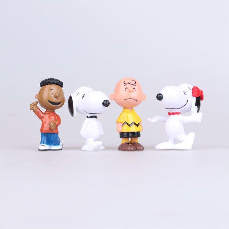 Adorable 12pcs Peanuts Charlie Brown Snoopy Lucy Franklin Figure Cake Topper Set
