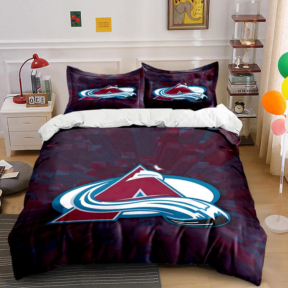 Red "A" Logo with Blue and White Design Print Bedding Set Duvet Cover Pillowcases (1* Duvet Cover 2* Pillowcases Do Not Include Comforter)