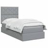 Storage Bed with Mattress Light Grey 90 X 200 Cm Fabric