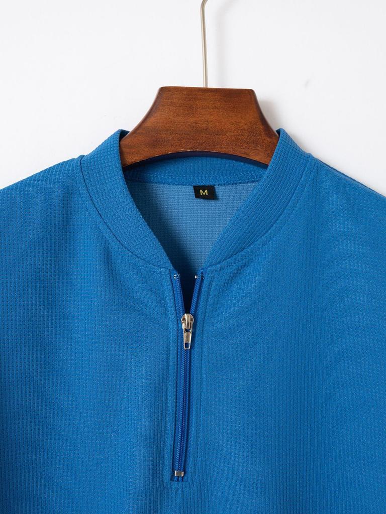 Men's 2024 Cross-border Casual Short-sleeve Waffle Polo and Pants Set