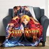 1pc Fullmetal Alchemist Blanket with Custom Name, Gift, for Men and Women, Soft Blanket, Good for Sofa Bed Couch Travel, Lightweight Flannel Blanket