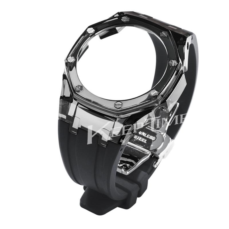 For Casioak G-Shock GA-2100 GM-2100 GMA-S2100 GA2100 Mod Kit Transparent PC Case Rubber Strap Watchband Replacement Accessories
