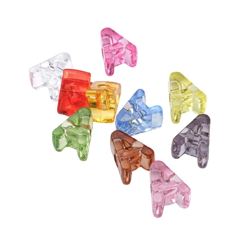 Name Jewelry Beads Clear Acrylic Letter Beads Large Hole 10 Piece Set for DIY Bracelets, Phone Straps and Jewelry