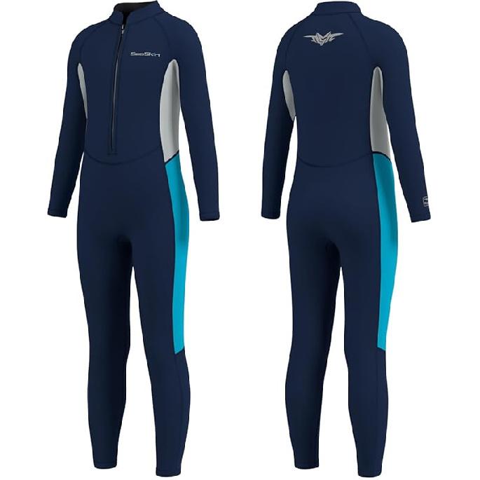 Seaskin Kids Wetsuit for Boys Girls Toddler 2mm Front Zip Full Body Diving Suits Thermal Swimsuits 2