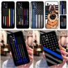 Police Thin Blue Line Flag For Samsung Galaxy A15 A55 A35 A53 A33 A13 A36 A56 A26 A16 A22 A32 A52 A54 A34 A05 A06 Case