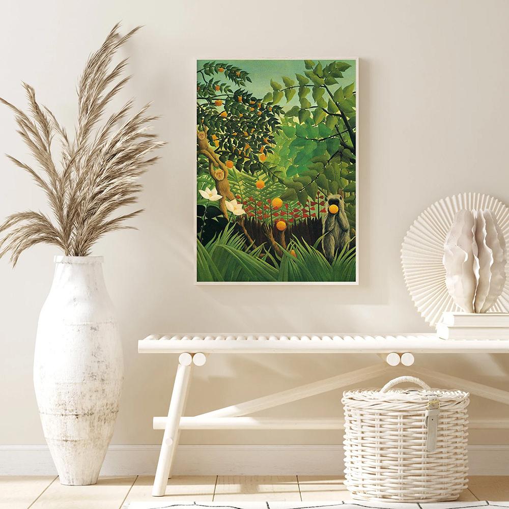 Henri Rousseau Forest Scenery Animal Poster Jungle Retro Canvas Painting Nordic Home Decoration Wall Art Picture for Living Room